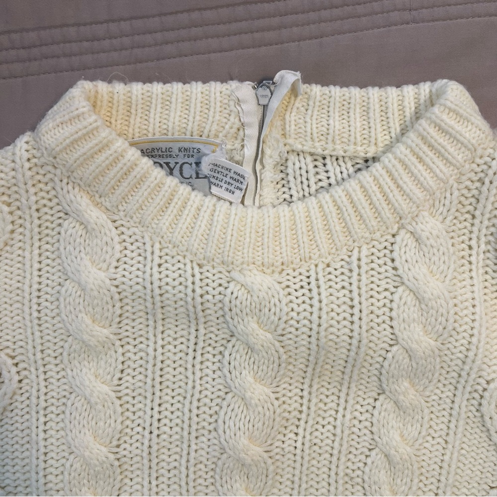 Expressly for Joyce Cream Knit Sweater Vintage 80s Prep Gilmore - Picture 3 of 5